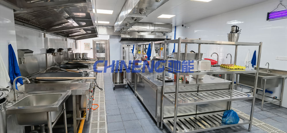 中型中餐廳中餐廳廚房3D效果圖